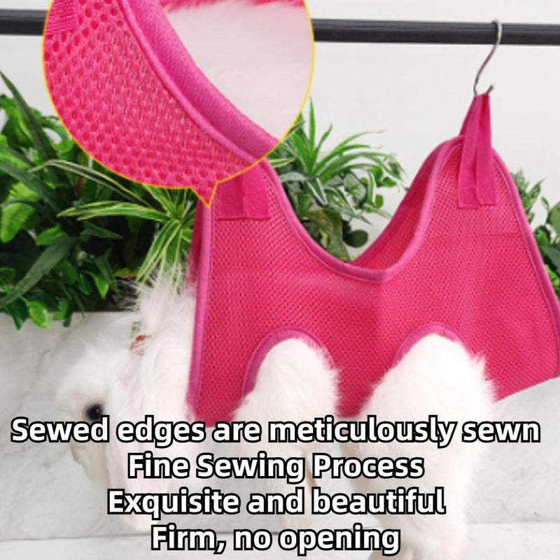 Rabbit Grooming Hammock with Safety Belt for Nail Clipping, Grooming, Bunny Bathing Bag for Nail Trimming, Cat Claw Care Bag, Small Animal Grooming Harness (Red,X-Small) Red X-Small - BeesActive Australia