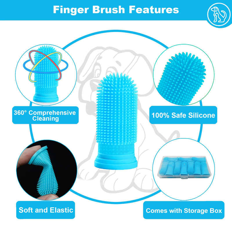 Pack of 10 Dog Toothbrushes, 360º Dog Toothbrush Finger Toothbrush Cat, Silicone Pets Teeth Cleaning Toothbrush Kit for Dogs, Puppies, Cats & Small Pets Dental Care - BeesActive Australia