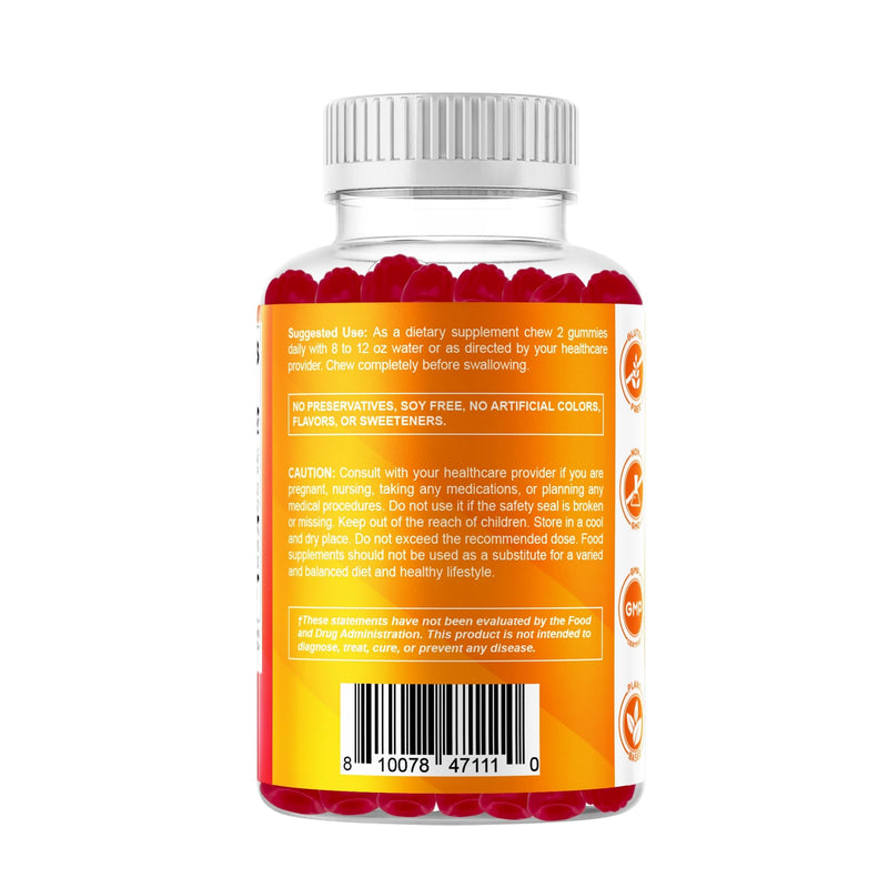 Vitamatic Vitamin D3 + K2 Gummies 60 Count | D-3 5000 IU + Vitamin K 140mcg for Bone Heart & Immune Support, Pectin-Based, Non-GMO, Gluten-Free 60 Count (Pack of 1)