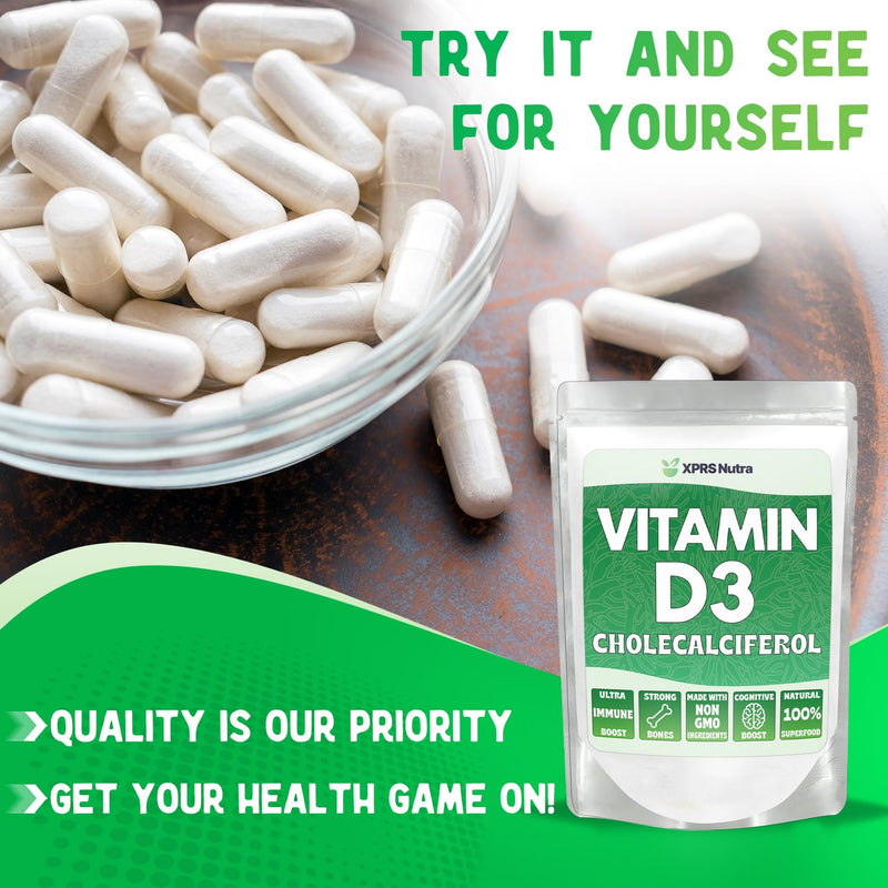 XPRS Nutra Vitamin D3 Powder (Cholecalciferol) - Unflavored VIT D for Bones and Immunity - Vitamin D3 Powder for Muscle Function - Vitamin D Supplements (8 Ounce) 8 Ounce (Pack of 1)