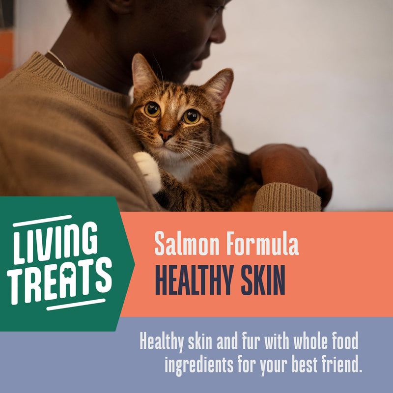 Whole Life Cat Living Treats for Cats – Human Grade Probiotics for Allergy & Itchy Skin Relief, Natural Digestive Support, Healthy Cat Snacks for Felines - Salmon & Yogurt, 1 oz (Pack of 2) Healthy Skin With Salmon & Yogurt 1 Ounce (Pack of 2)