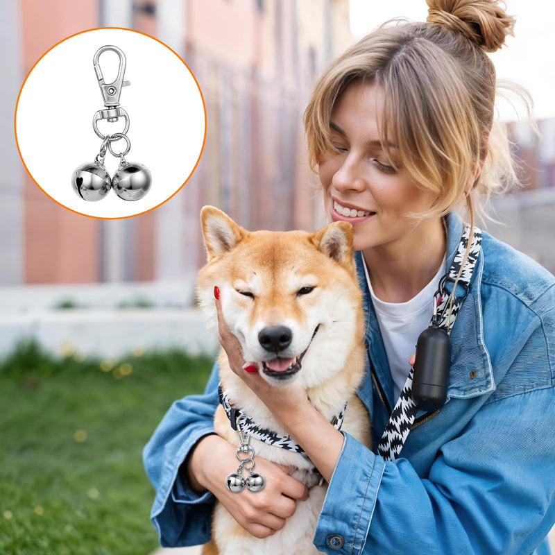 4 Pack Dog Cat Collar Bell, Loud Dog Collar Bells for Pet Training Small Dog Bell Silver Cat Bell for Collar Charm Dog Collar with Bells for Dog - BeesActive Australia