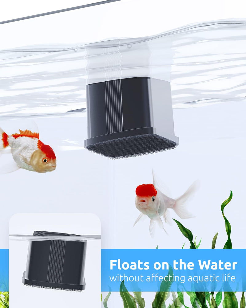 SEAOURA 2-in-1 Aquarium Magnetic Cleaner with Digital Aquariums Thermometer, Fish Mini Magnets Brush only for Glass Tank,Tiny Magnet Floating Cleaning Tool for 1-30 Gallons Black