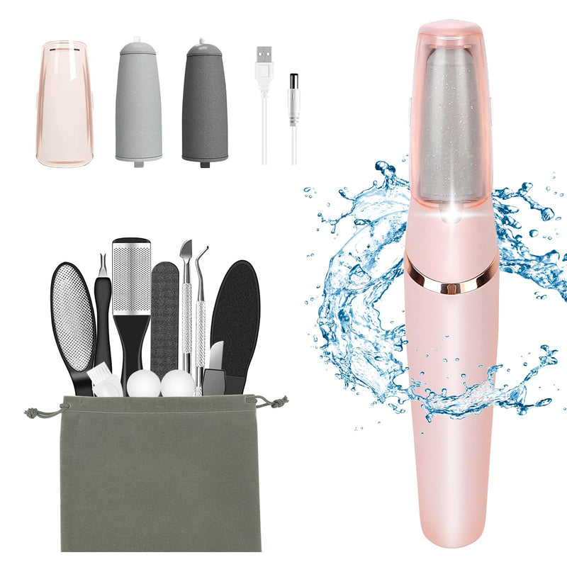 Electric Callus Removers for Feet, Haootadiy Electric Foot Callus Remover Pedicure Kits Rechargeable with12 in 1, Removes Dry Skin for Smoother Feet, Foot Care for Dead Skin Ideal Gift, Assorted Pink - BeesActive Australia