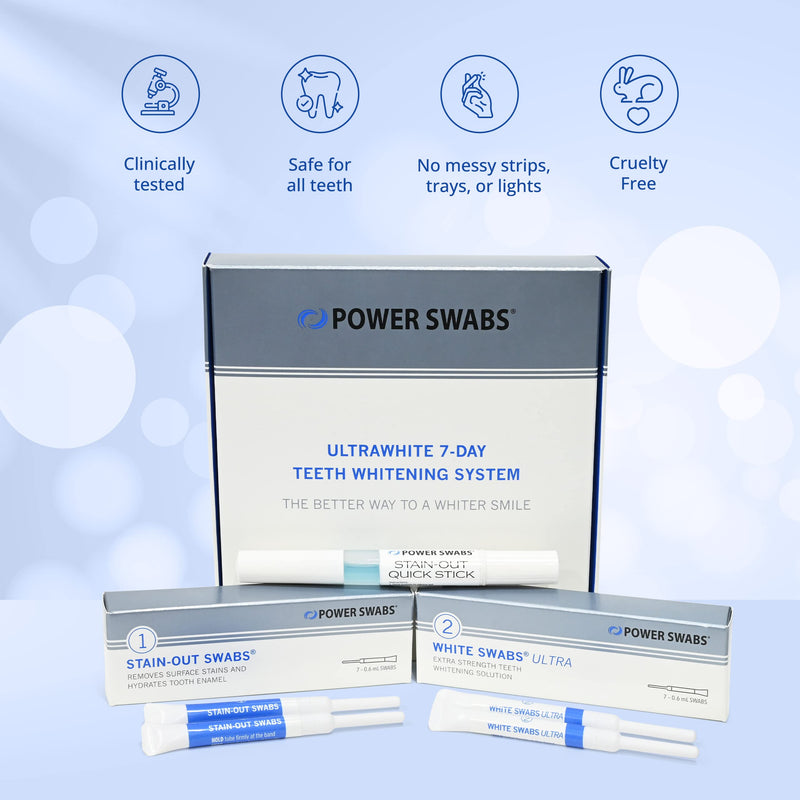 7 Day Professional Teeth Whitening Kit - for at Home Use - Easy 5 Minute Teeth Whitening - Dentist Formulated Teeth Whitening Swabs to Remove Stains - BeesActive Australia
