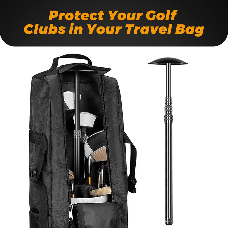 Carbon Fiber Golf Travel Bag Support Pole - Anti-Extrusion Cover and Lightweight Travel Golf Bag Support Rod, Stiff Arm for Golf Travel Bag black