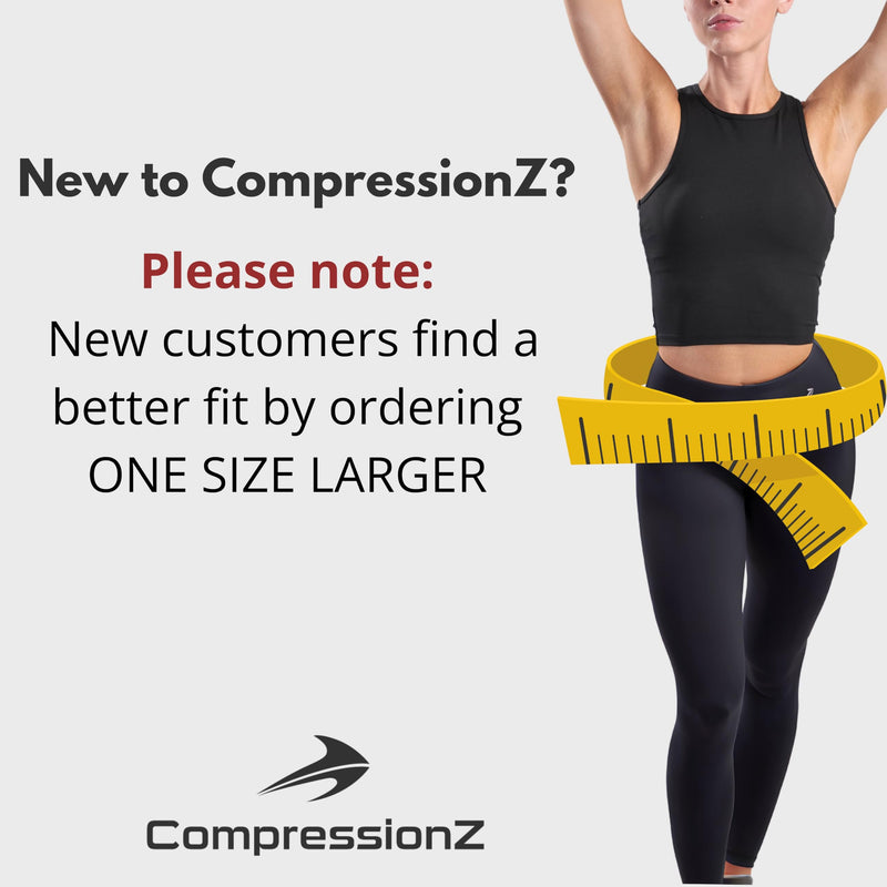 CompressionZ Women's Compression Leggings, High Waisted Soft Stretchy Pants X-Large Black