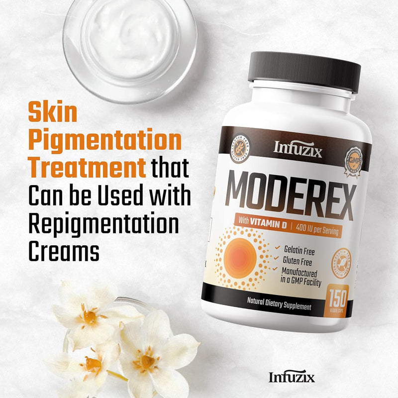 Moderex for Vitiligo – Natural Supplement for Skin Pigment Health & Repigmentation | Works Well with Vitiligo Creams | Best Vitiligo Support for Even Skin Tone & Healthy Pigment Balance