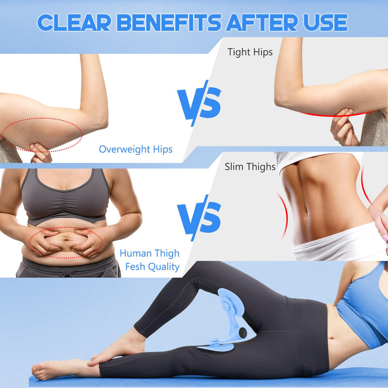 Thigh Master, 0-132 lbs Adjustable Resistance, Thigh Toner with Fixed Leg Straps, Real-Time Exercise Data Monitoring, Kegel Exerciser Pelvic Floor Muscle Legs Workout Equipment for Home & Gym Blue - BeesActive Australia