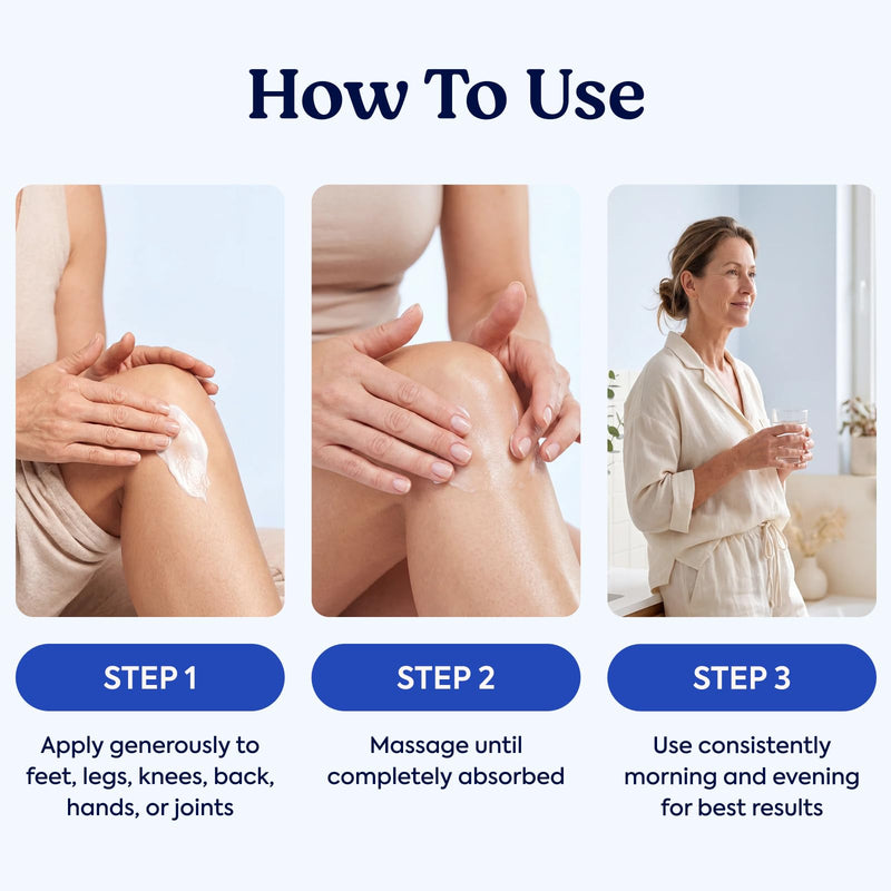 Pure Relief Magnesium Cream - Dead Sea Magnesium Lotion with MSM & Arnica | with MSM, Arnica & Vitamin B6, Soothing Topical Cream For Feet, Legs & Hands, For Nerve Pain, Fast-Absorbing, 4 Oz