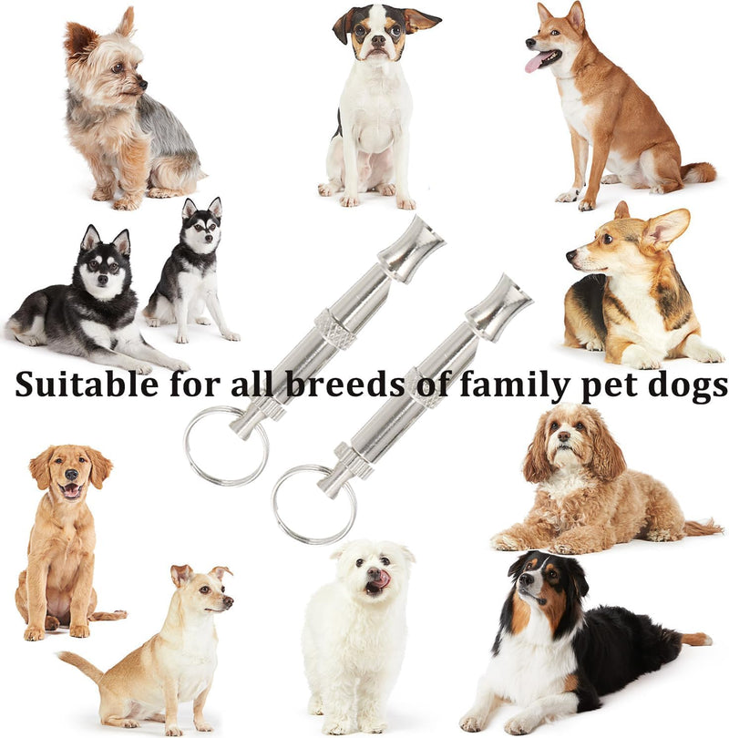 2pcs Adjustable Dog Whistle with Black Lanyard, Dog Whistle to Stop Neighbors Dogs from Barking,Silent Dog Whistle,Silent Training Stop Bark Control Tool for Pet Dogs,Obedience Training