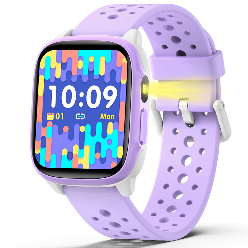 meoonley Kids Watch with 140 Sports Modes, 1.5" Kids Fitness Tracker, Girls Smart Watch, No APP/Phone Required, Sleep Monitor, Heart Rate, Puzzle Games, IP68 Waterproof,Gifts for Girls Teens Aged 6-15 Purple