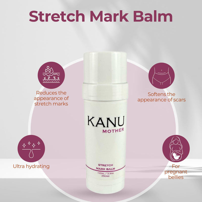 Mother Stretch Mark Balm for Pregnancy by Kanu- 3.3 oz- Deeply Hydrating & Nourishing Belly Butter- Reduces the Appearance of Stretch Marks- Enriched with Shea Butter, Cocoa Butter and Vitamin E