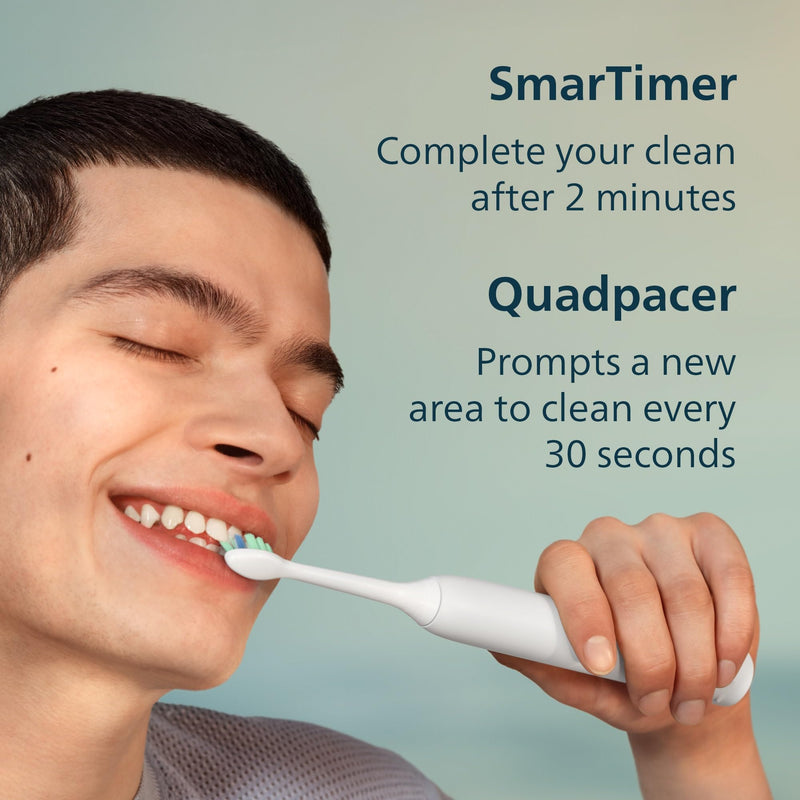 Philips Sonicare 4100 Series Electric Toothbrush - Sonic Toothbrush with Advanced Sonic Technology, Pressure Sensor, Two Intensity Settings, Smartimer & Quadpacer, Deep Pink, Model HX3681/26 1 Count (Pack of 1) - BeesActive Australia