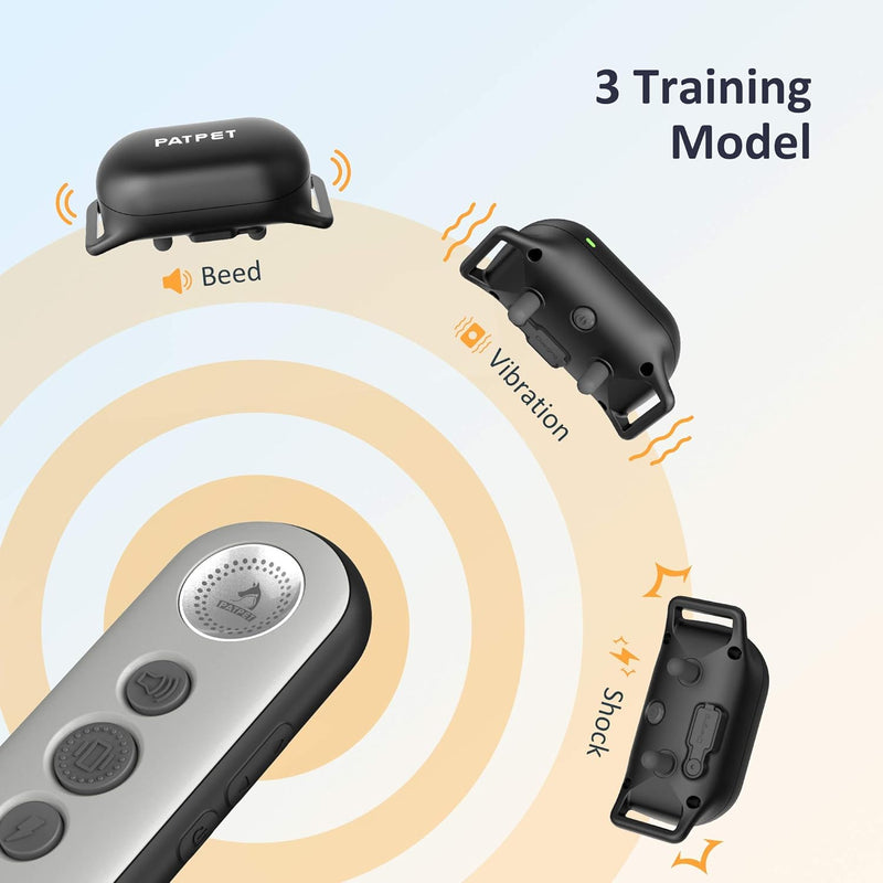 PATPET Dog Shock Collar with Remote - 3 Safe Training Modes, Rechargeable Waterproof Dog Training Collar for Small Medium Large Dogs (8-120 lbs), 3000Ft Control Electric Bark Collar with Remote - BeesActive Australia