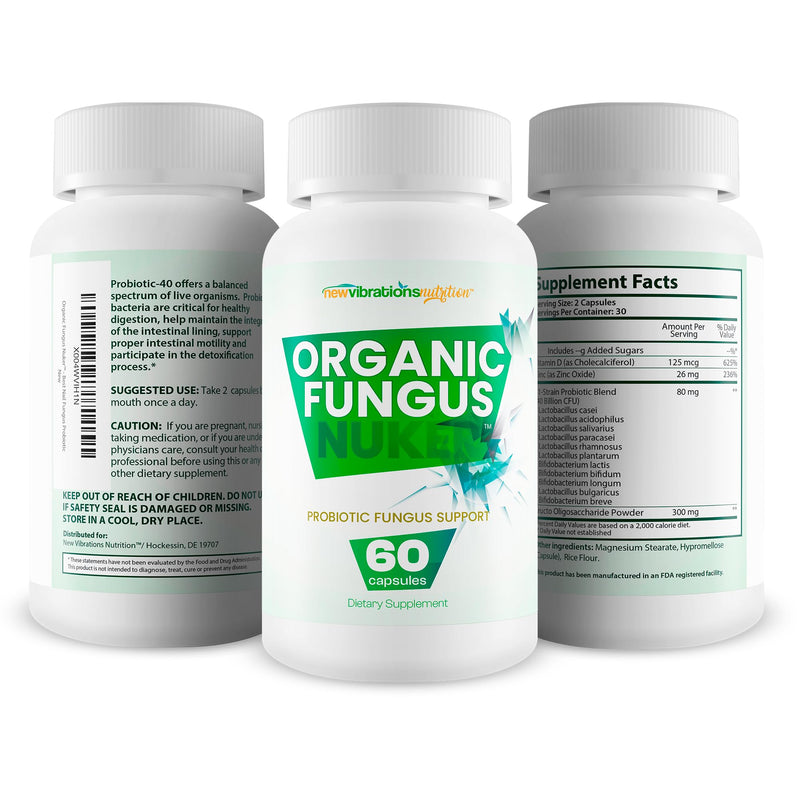Organic Fungus Nuker Probiotic - Our Best Toenail Fungus Probiotic For Fungal Nail Immune Support - 40 Billion Probiotics & Prebiotics - Pro/Prebiotic Myco Nuker Probiotics Nail Fungal Treatment - BeesActive Australia