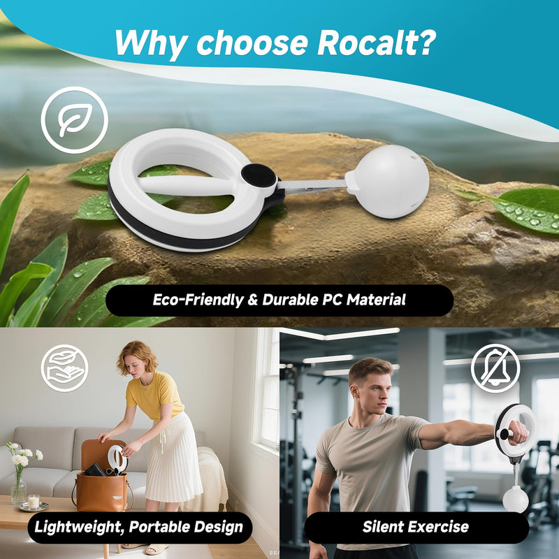 Rocalt Arm Exerciser, 360° Hand-Crank Fitness Equipment for Chest, Shoulders and Arm Muscle, Forearm & Wrist Strengthener Trainer, Home Gym Workout Equipment