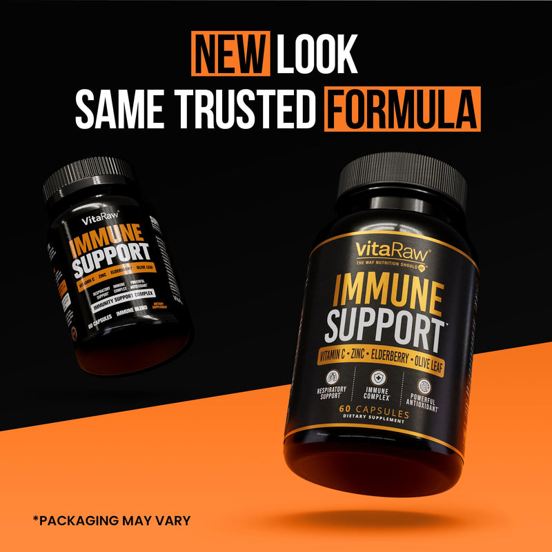 VitaRaw Immune Support Vitamins - Elderberry with Zinc, Vitamin C, and Garlic for Adults - Sambucus Black Elderberry Capsules & Echinacea Immunity Renewal Complex