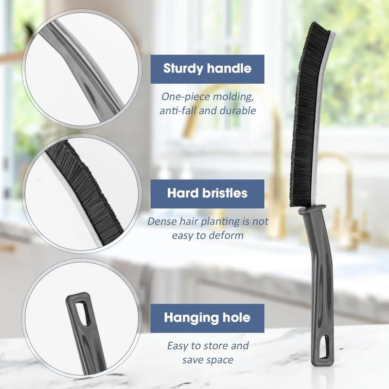 Hard Bristle Crevice Cleaning Brush, Small Cleaning Brushes, Grout Cleaner Brush, Toilet Brush, Scrub Brush for Shower Tile, Skinny Gap Cleaning Tools for Household Use, Bathroom, Kitchen (3) 3 - BeesActive Australia