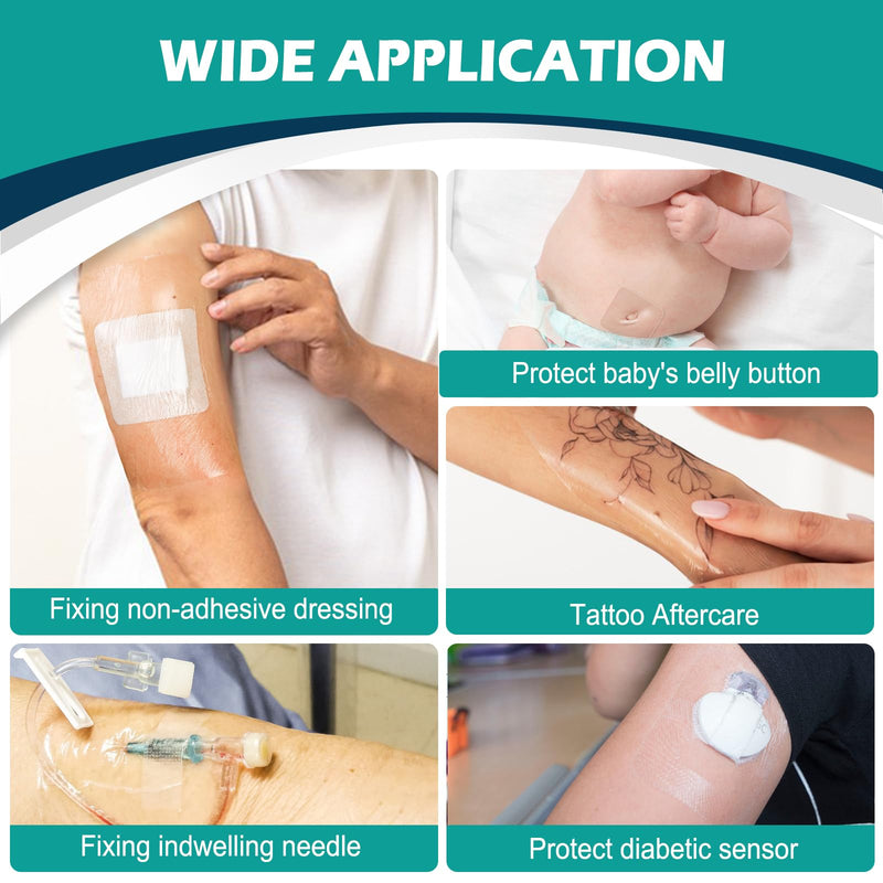 30 Packs Transparent Film Dressing 6'' x 8'' - Waterproof Bandages for Swimming, Showering, Wounds, Post Surgical Shower or IV Shield, Tattoo Aftercare Bandage, Scar Therapy, Adhesive Patches