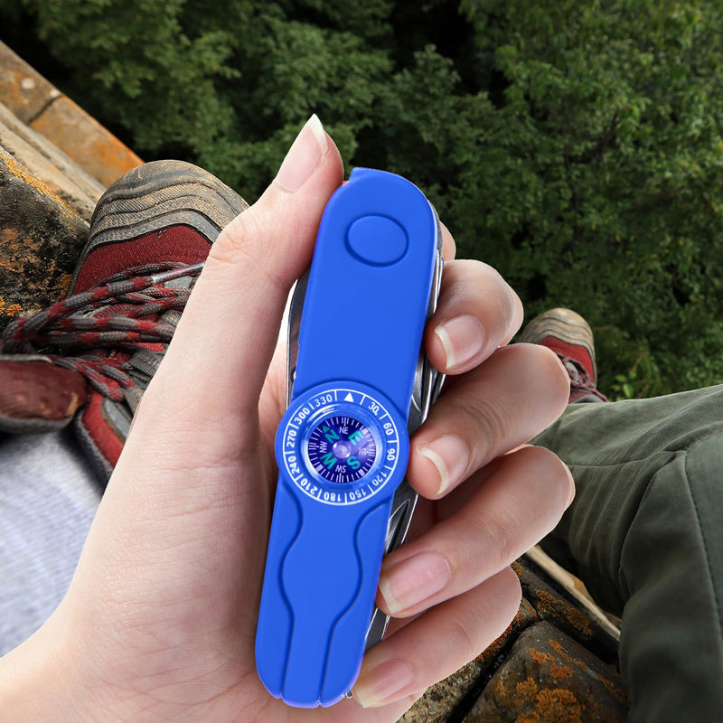 Swiss Eagle 30-in-1 Classic Pocket House Hold & Campaign Tool, Premium Multi Tool Pocket Tool with Compass, Scissor, Screwdriver, Plier, Magnifying Glass, Tweezer for Christmas Gifts - Blue