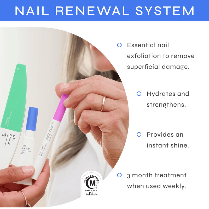 Dr. Dana Nail Repair Kit for Damaged Nails – Strengthening & Exfoliating Treatment with Glycolic Acid, Nail Primer, Hydrator & Priming Wand for Shiny, Healthy Nails, Nail Care Kit - BeesActive Australia