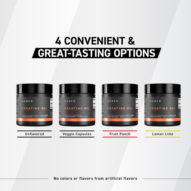 Kaged Creatine HCl Powder, Unflavored, Muscle Building and Recovery Supplement, Patented Formula, Highly Soluble Powder, 75 Servings (HCl) Unflavored Powder - BeesActive Australia