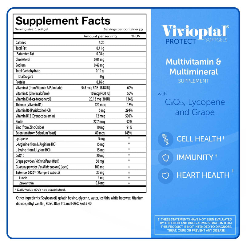 Vivioptal for Men, 30 Softgels + Vivioptal Women, 30 Softgels, Multivitamin & Multimineral, Gluten Free, German Formula