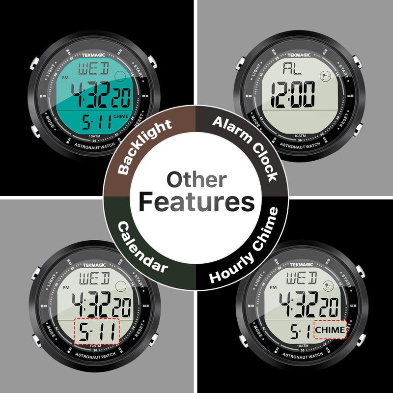 Swimming and Diving Wristwatch 10 ATM Waterproof Sports Watchwith Multiple Functions of Alarm Clock, Stopwatch, Countdown, Dual Time, 12 and 24 Hour Format Switchable, Silicone Band