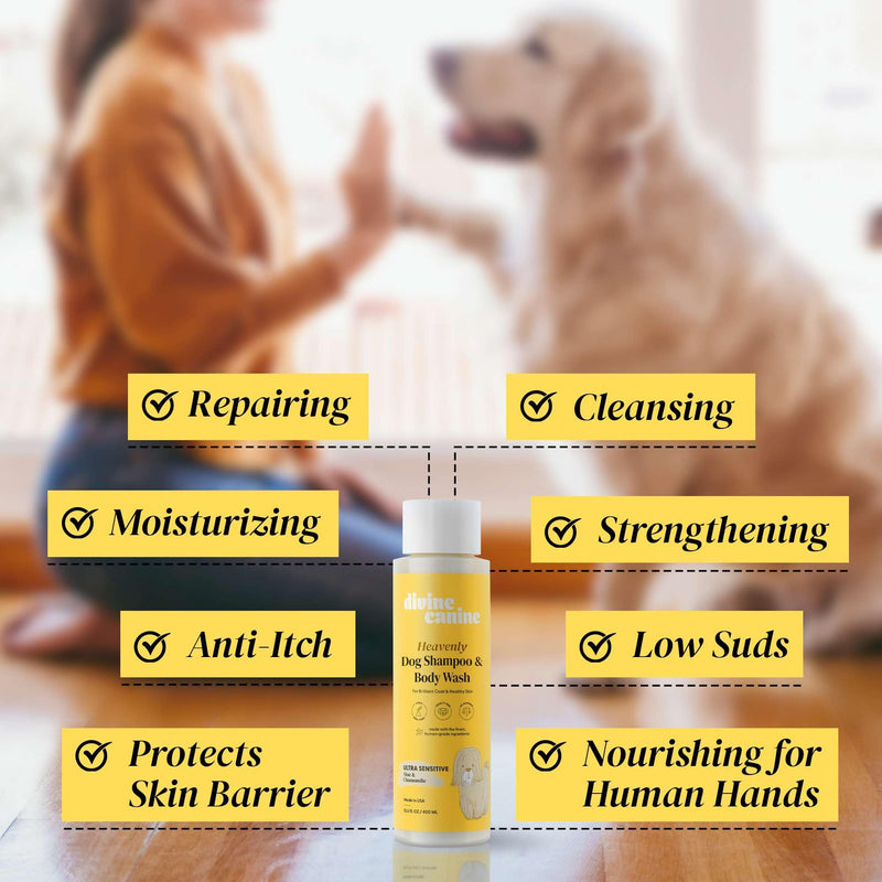 Dog Shampoo and Body Wash - 13.5 Fl Oz of Ultra Sensitive Dog Wash - Made with Aloe and Chamomile for a Healthy Skin and Coat - Made in The USA - PawsPlanet Australia