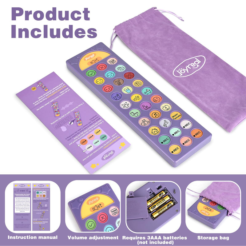 AAC Device for Autism, Joyreal Non Verbal Communication Tools for Speech Therapy & Stroke Rehab. Autism Talking Aids with 6 Programmable Buttons & Adjustable Volume, Autism Toys for Kids and Adults