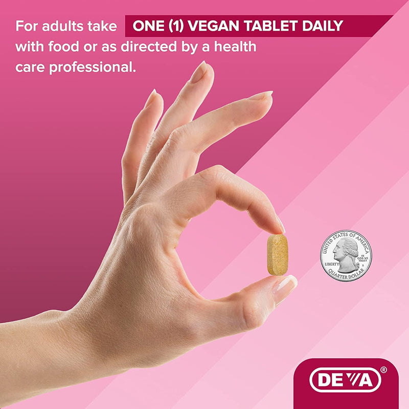 DEVA Vegan Vitamins Hair, Nails & Skin Supplement with 500 mcg of Biotin Per Tablet 90 Tablets (Pack of 2) 90 Count (Pack of 2)