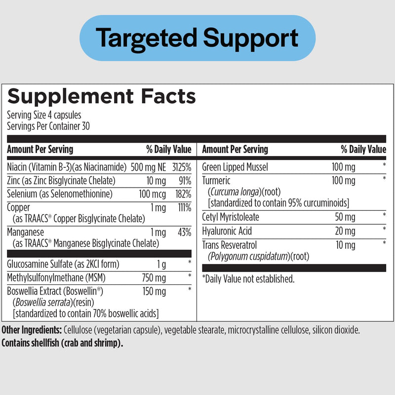 PureFormulas Joint Care + - Premium Joint Support Supplement with Hyaluronic Acid, Glucosamine, MSM, Green Lipped Mussel, Turmeric & More - Non-GMO Formula for Adults (120 Capsules)