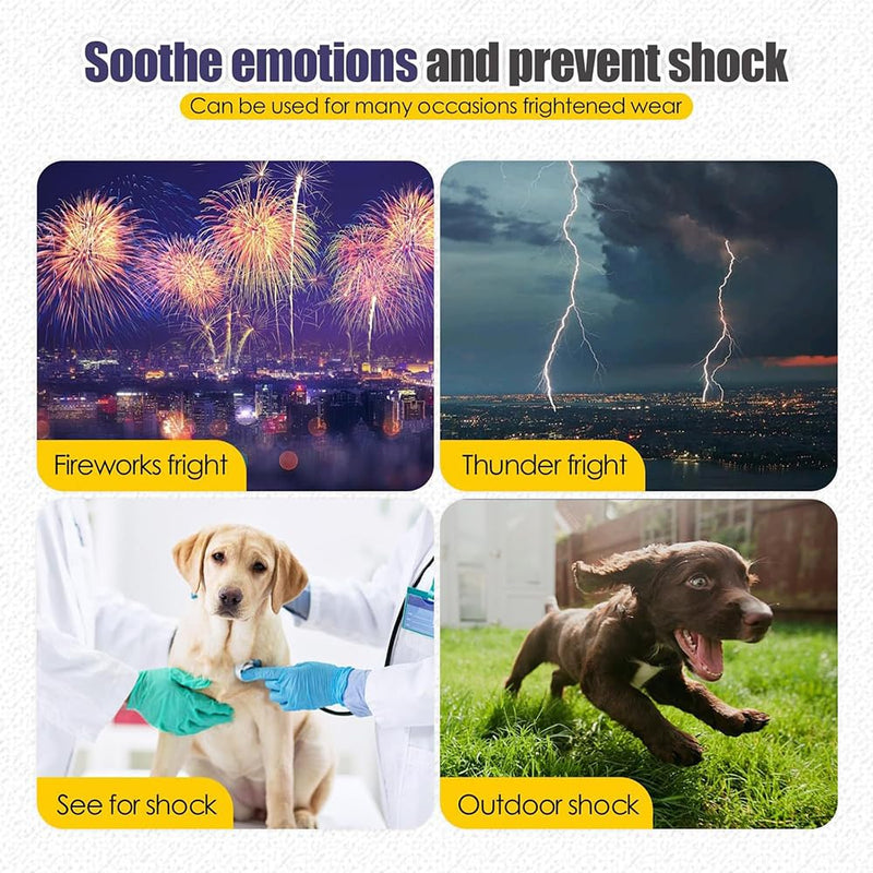QKEPCY Dog Coat with Soothing Hood Anti Stress Vest Dog Soft and Comfortable for Relieving Anxiety Reduces Noise for Medium Large Dogs (Navy Blue-L) Navy Blue - BeesActive Australia