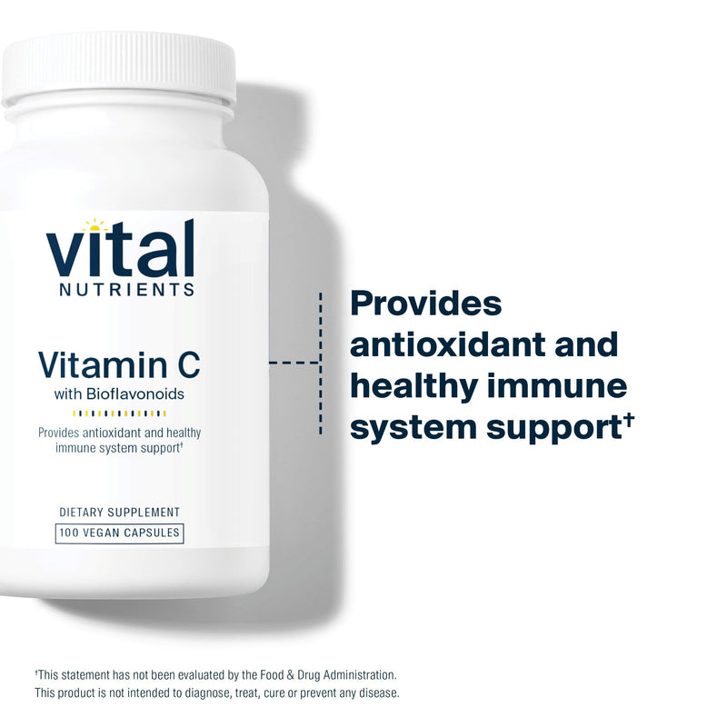 Vital Nutrients Vitamin C with Bioflavonoids - Vegan Supplement for Immune Support* - 1000mg Vitamin C and 500mg Citrus Bioflavonoid - Gluten, Dairy and Soy Free - Non-GMO - 100 Capsules 100 Count (Pack of 1)