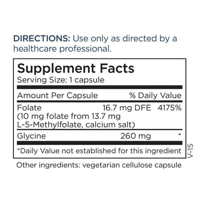 Metabolic Maintenance L-Methylfolate 10 mg, 90 Capsules | Active Folate for Methylation Support and Biochemical Reactions, Highly Bioavailable, Vegetarian Formula
