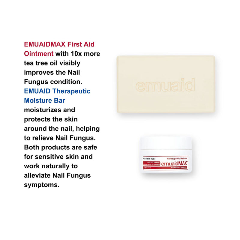 EMUAIDMAX Nail Fungus Eradicator Travel Kit - EMUAIDMAX Maximum Strength 0.5oz with Therapeutic Moisture Bar is also suitable for Cold Sores, Rashes, Psoriasis, Severe Boils and Bumps Nodules - BeesActive Australia