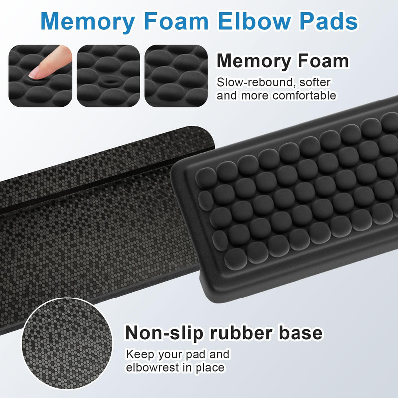 Arm Rest for Desk, L-Shaped Elbow Pad 2-Piece Set, Non-Slip Wrist Rest for Computer Keyboard Elbow Rest, Memory Foam Desk Wrist Support, Ergonomic Desk Edge Cushion for Office and Home Use - BeesActive Australia