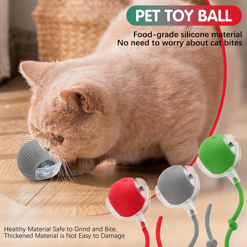 Interactive Cat Ball Toys, 360° Smart Automatic Moving Cat Balls, Self Rolling Interactive Cat Dog Ball, Electric Moving Peppy Pet Ball Toy for Indoor Cat Kitten Exercise to Keep Them Busy (3 Pcs) - BeesActive Australia