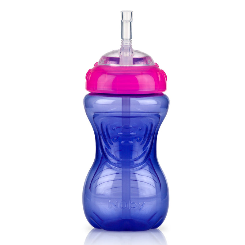 Nuby No-Spill Soft Straw Easy Grip Sippy Cup for Girls - (3-Pack) 10 Oz - 12+ Months Girl - BeesActive Australia