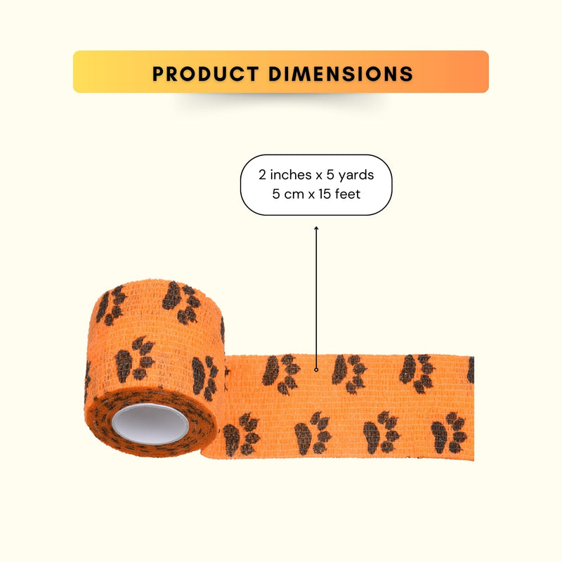 Eco-Fused Self Adhesive Bandage - Injury Tape for Pets, Dogs, Cats, Horses - Pack of 12 - Dog Leg Bandage - Prevents Licking - Does Not Stick to Fur Pack of 12 - BeesActive Australia