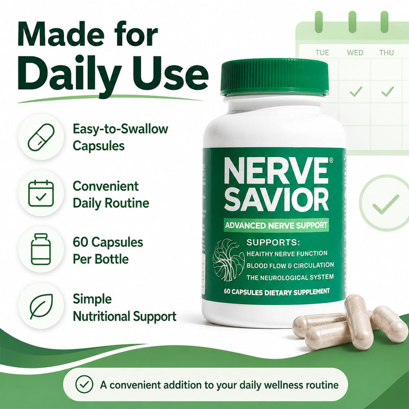 Advanced Nerve Support with B Vitamins & Herbal Extracts - 60 Capsules