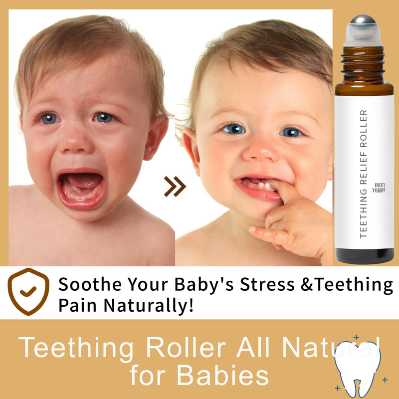 3Pcs Teething Roller All Natural for Babies, A Thousand Roses Teething Roller Oil, Teething Relief Roller