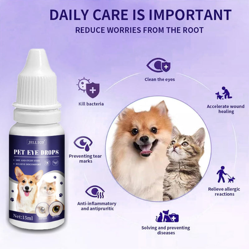 PET Eye Drops for Dogs and Cats, Dog and Cat Eye Rinse, Gentle Formula to Soothe Eye Infection Allergy, Dog Tear Stain Cleaner, Safe for All Animals - BeesActive Australia