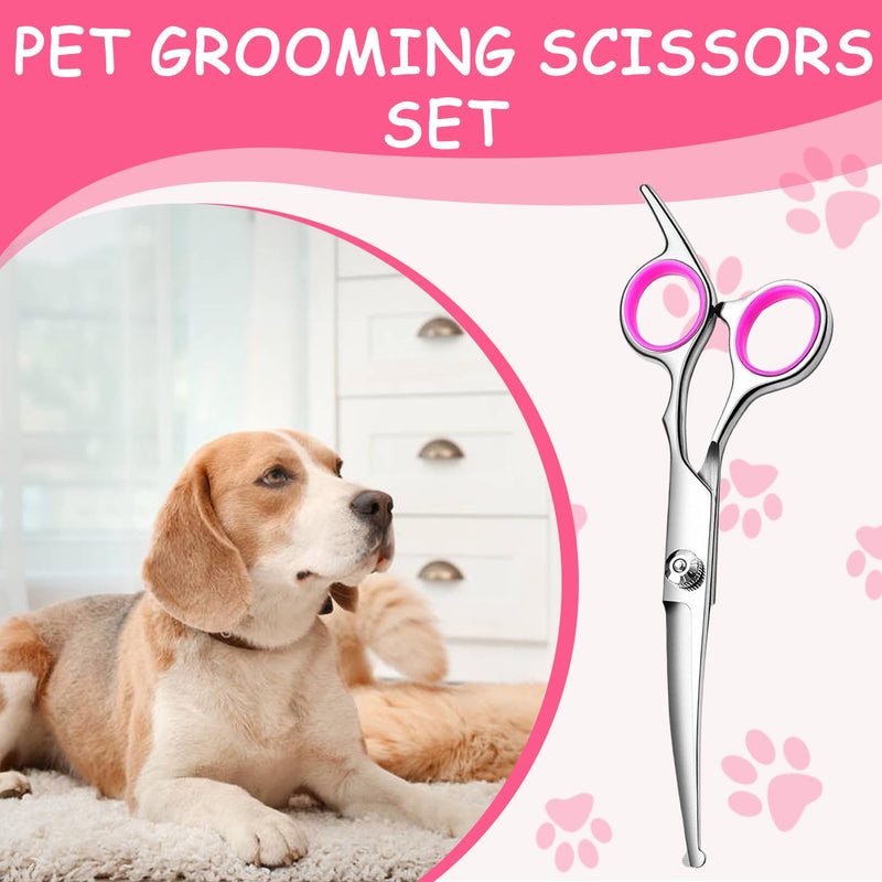 Thoquene curved dog scissors set for dogs and cats, stainless steel scissors for cutting dog hair, dog fur scissors - BeesActive Australia
