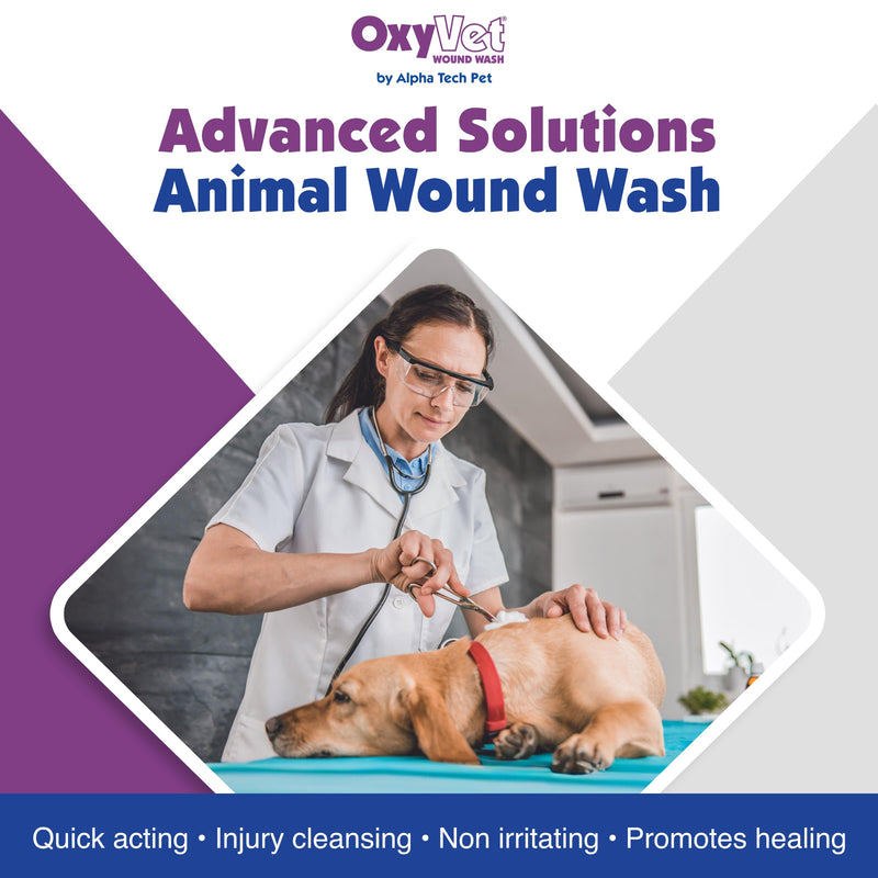 OxyVet Wound Wash for Dogs | Excellent Cleansing Agent | Non-Irritating to Skin and Eyes | Wound Cleanser | Non-Staining Wound and Skin Care | 16 Fl Oz Pet First Aid Spray Bottle - BeesActive Australia
