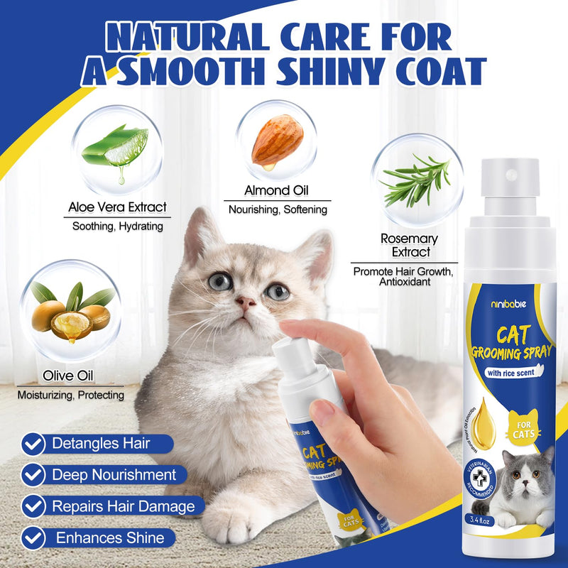 Cat Acne Chin Cleaner,Removes Cat Chin Blackheads with Grooming Spray,Equipped with Cleansing Brush cat chin kit