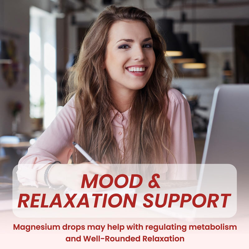 Triple Magnesium Complex Supplement, Magnesium Glycinate, Blend, Citrate Liquid Drops 1000mg with Ashwagandha, CoQ10, Vitamin B6, C, D, Zinc -Support Calm Stress Relief, Bone, Muscle, Mood Vegan Strawberry 2 Fl Oz (Pack of 1)