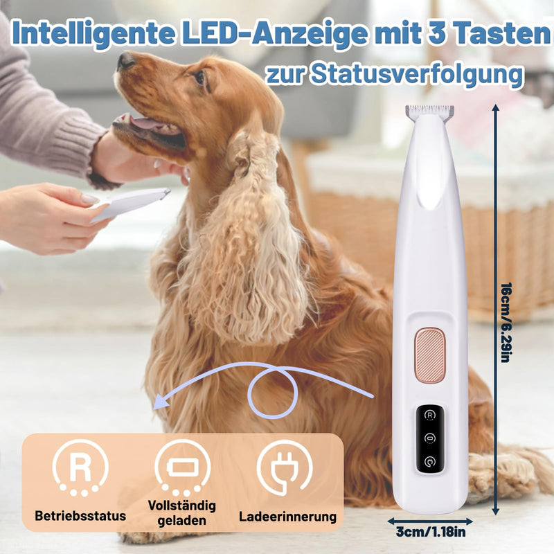 Quiet dog clipper, paw trimmer for dogs pets, rechargeable paw trimmer for pets with LED light, professional dog trimmer for thick, long and curly pet hair. 1 - BeesActive Australia