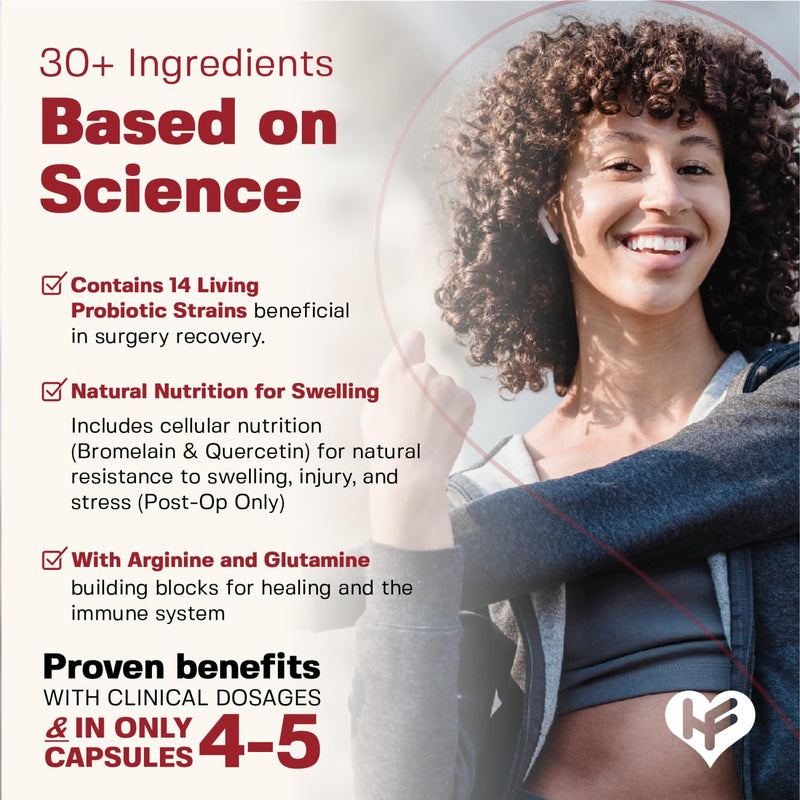 HealFast Pre Op Surgery Recovery Supplement - Vitamins, Quercetin, Wound | Pre-Op: Quercetin, Probiotics Supplement for Wound, Liposuction, Tummy Tuck, and BBL Post Surgery Supplies